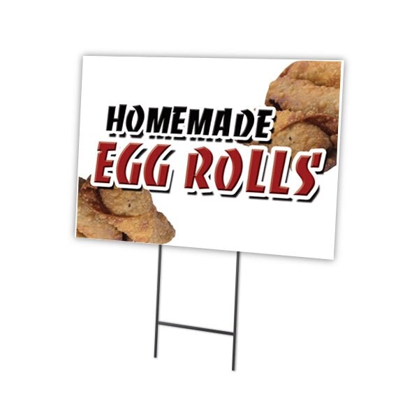 Signmission Homemade Egg Rolls Yard Sign & Stake outdoor plastic coroplast window, C-1216-DS-Homemade Egg Rolls C-1216-DS-Homemade Egg Rolls - main